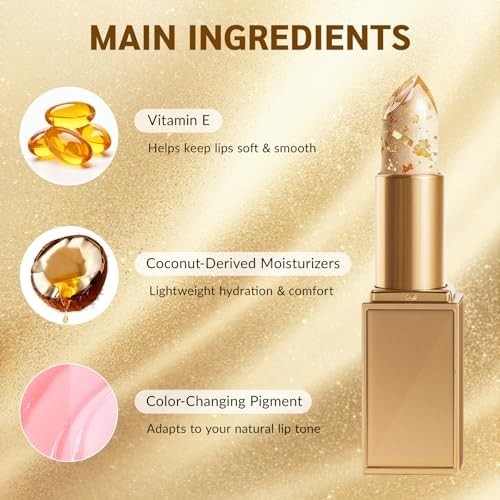 Color Changing Lipstick Set - Moisturizing Glossy Long Lasting pH-Reacting Lip Gloss