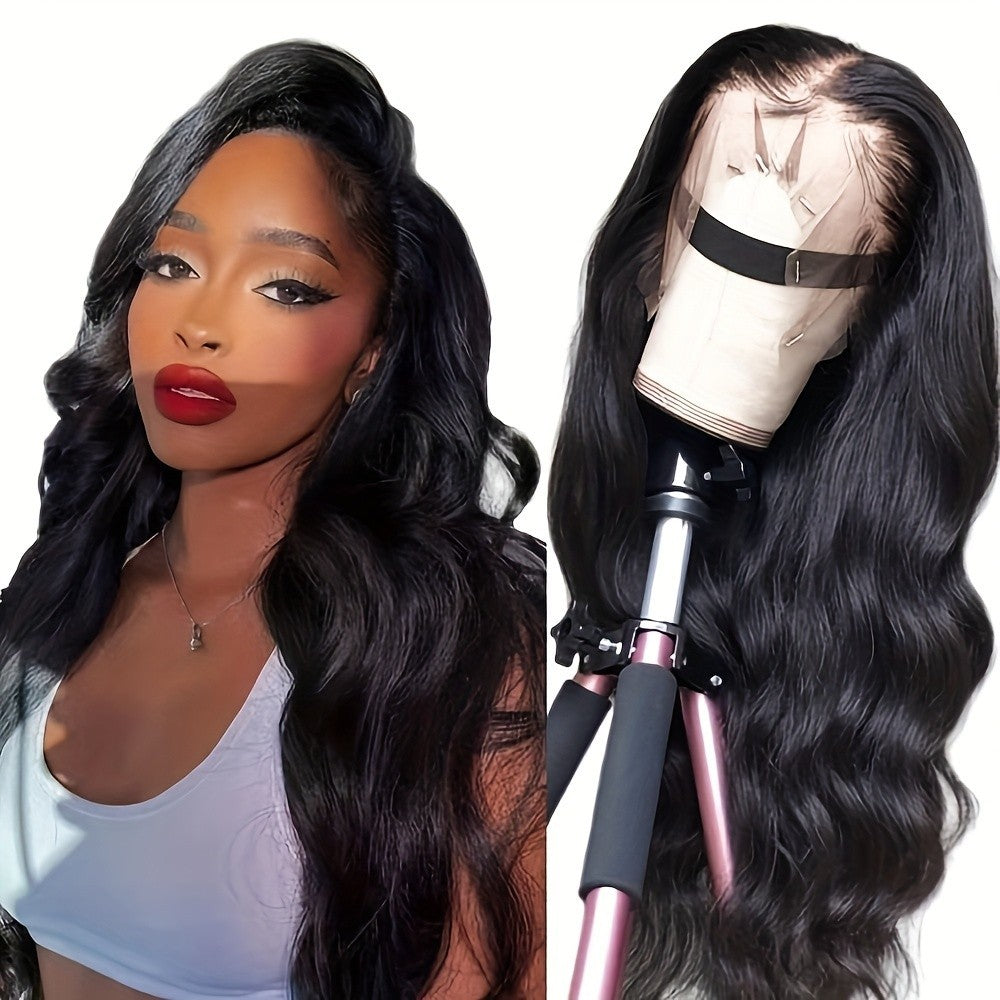 Women Black Long Loose Wave Lace Front Wig Glueless Synthetic Hair