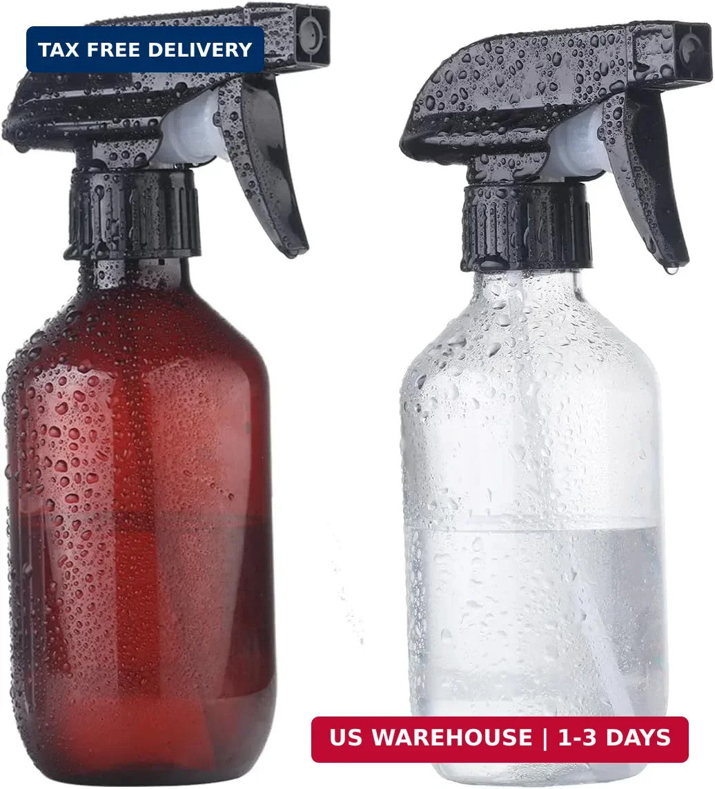 Water Spray Bottles Set - BPA-Free 10oz Plastic Refillable Mist Spray