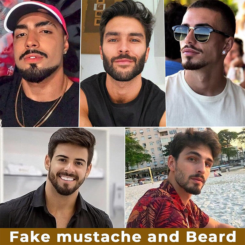 Realistic Fake Goatee Beard for Men - Human Hair Costume Facial Hair
