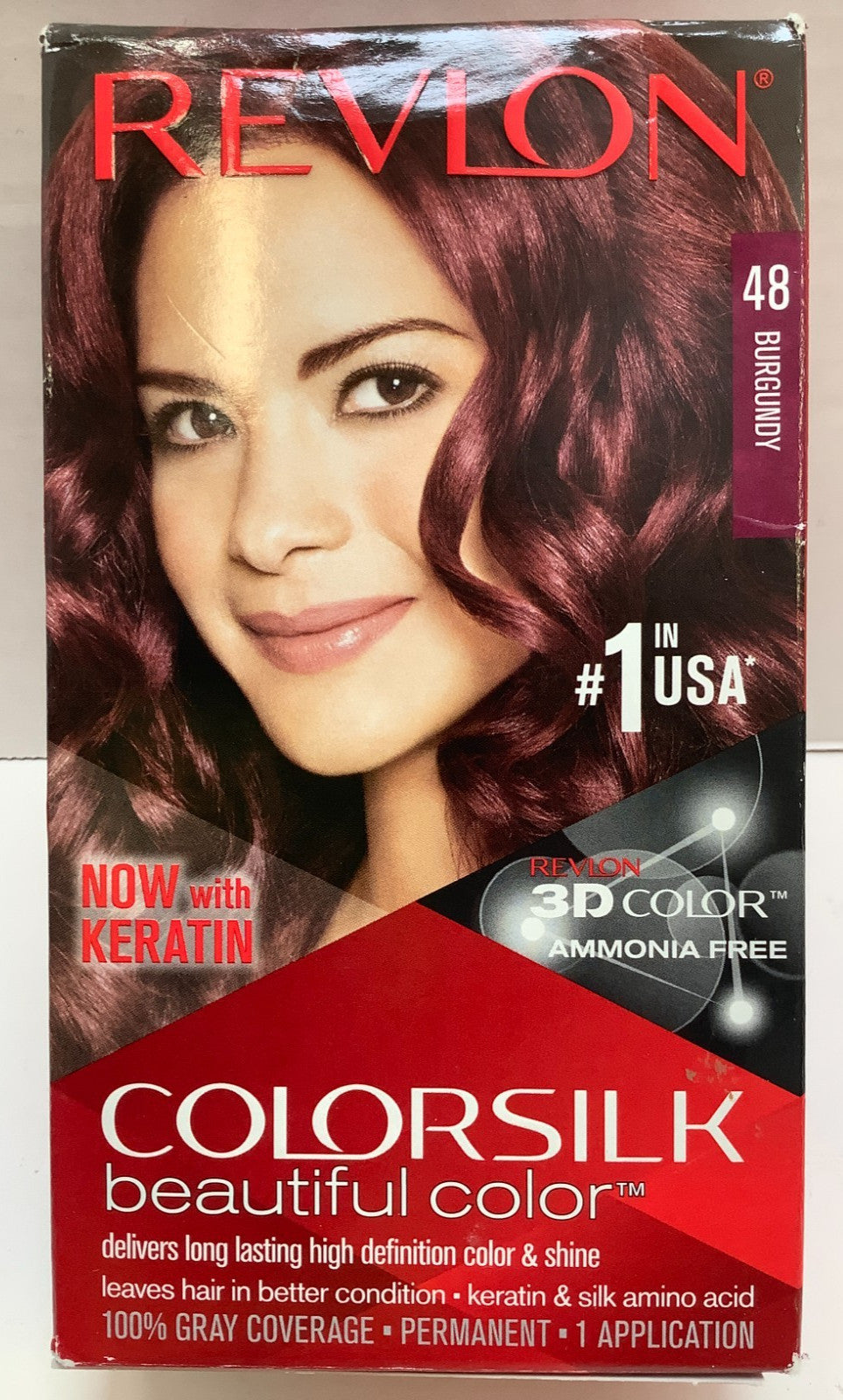 Hair Dye Set Burgundy #48 with Keratin - 6 Pack