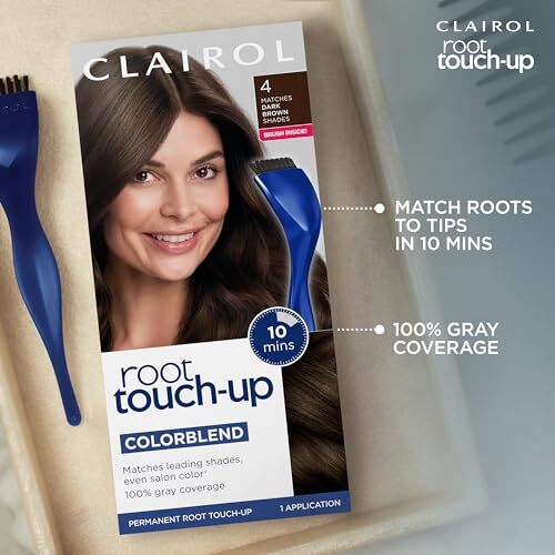 Clairol 6R Light Auburn Permanent Root Touch-Up Kit - Gray Coverage 2 Count