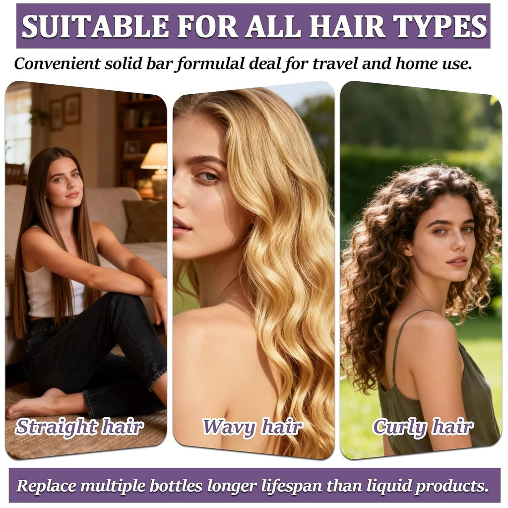 Blueberry Hair Shampoo & Conditioner Bar Set for Thinning & Frizzy Hair - 2 Pack