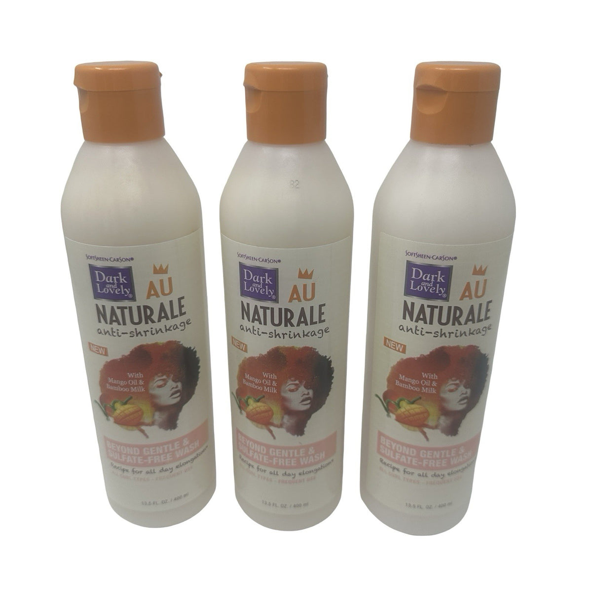 Anti-Shrinkage Curl Shampoo for Natural Hair - Sulfate-Free, 13.5 oz, Pack of 3