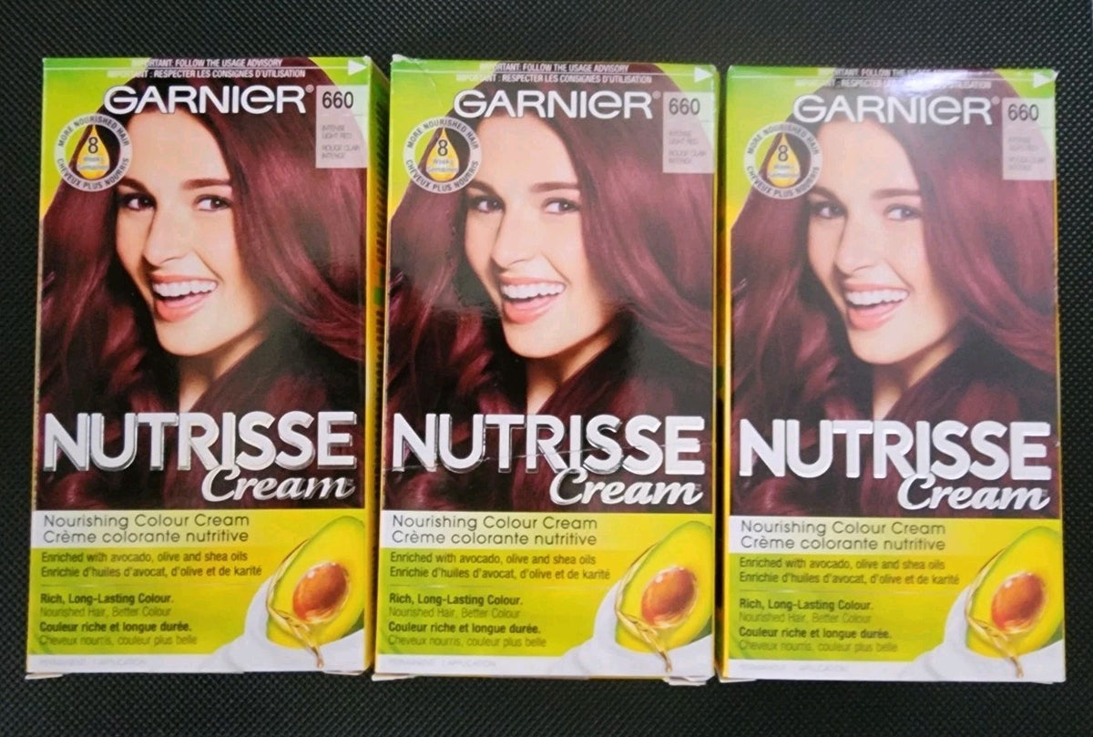 Hair Color Cream - Intense Light Red Shade, Garnier Nutrisse 660