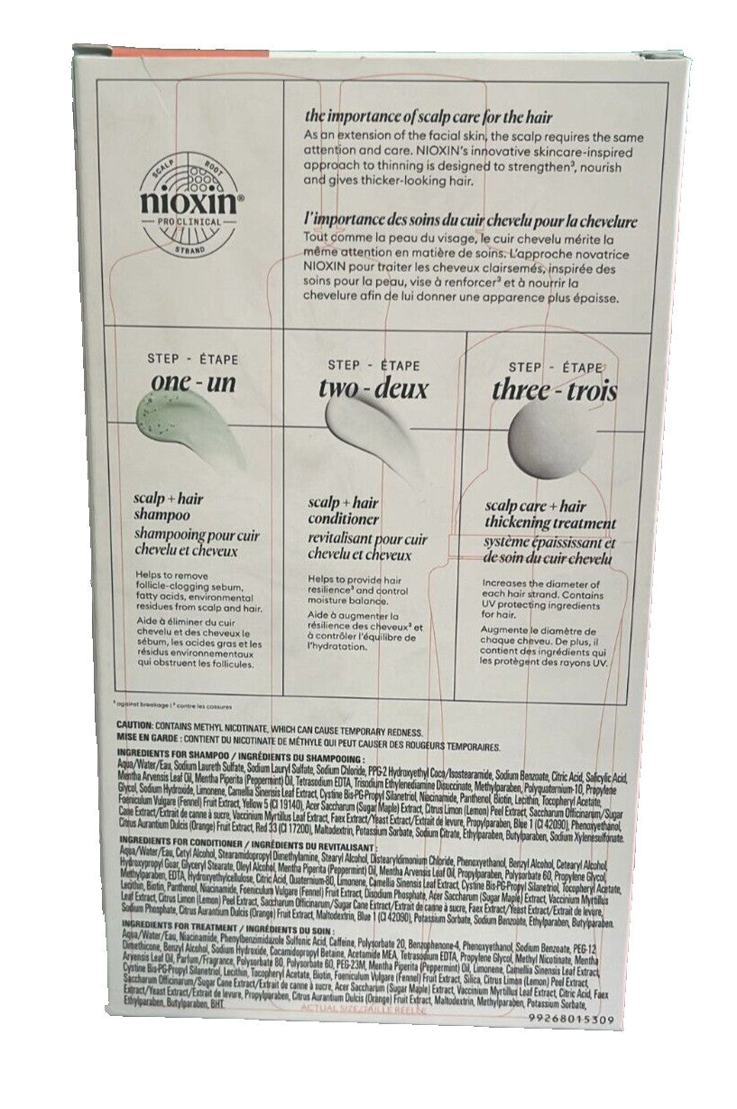 Nioxin Pro Clinical System 4 Hair Treatment Kit for Colored, Dry, Damaged Hair, Thinning Control