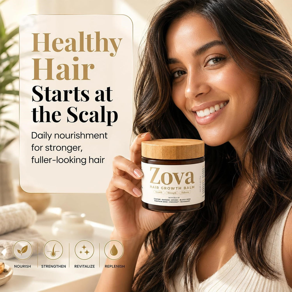 Hair Growth Balm with Rosemary Oil for Scalp & Damaged Hair - 4oz