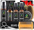 Men's Beard Grooming Kit with Serum Oil Balm & Tools - Complete Care Set