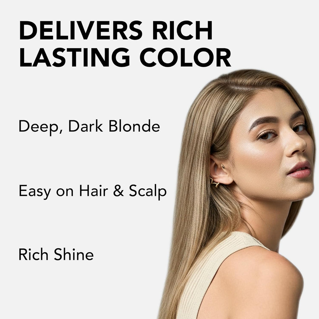 Dark Blonde Permanent Hair Color Shampoo - 5 Minute Gray Coverage, Ammonia Free