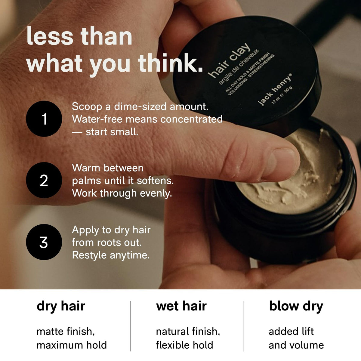 Men's Hair Clay with Flexi Matte Finish - All-Day Hold, Natural Look