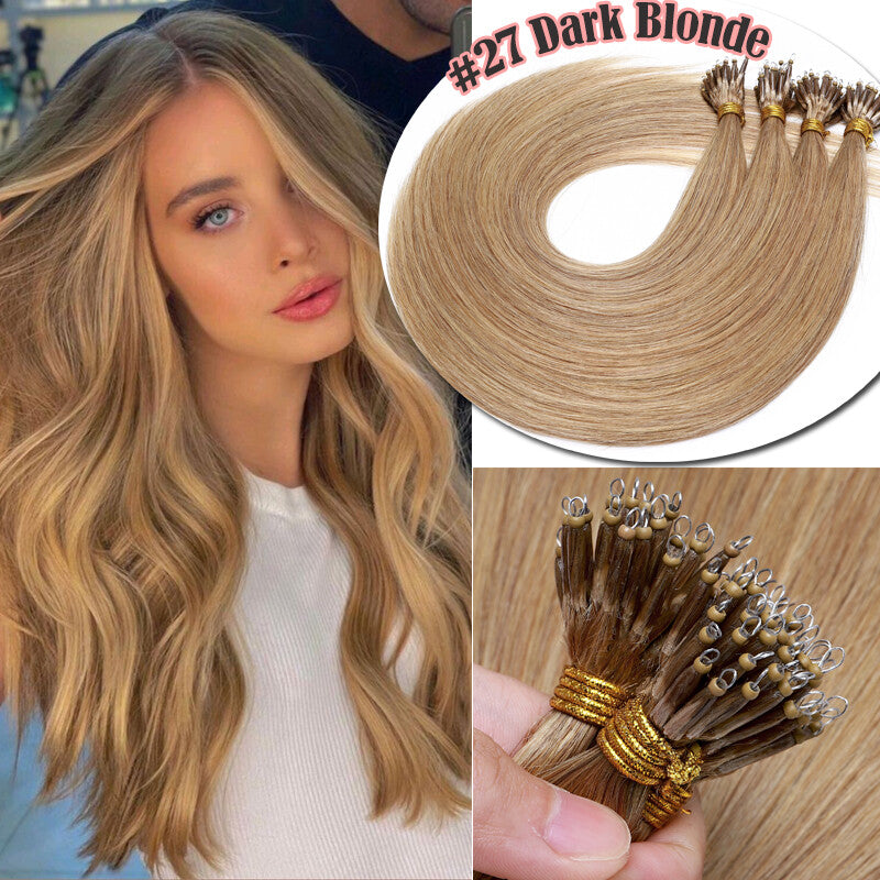 150g Thick Nano Ring Human Hair Extensions with Micro Beads for Ombre Styles