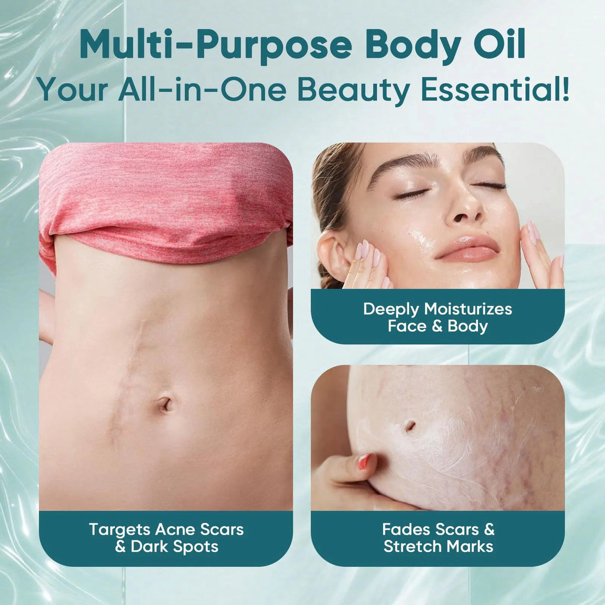 Organic Castor Oil with Rose Quartz Roller for Skin & Hair Care