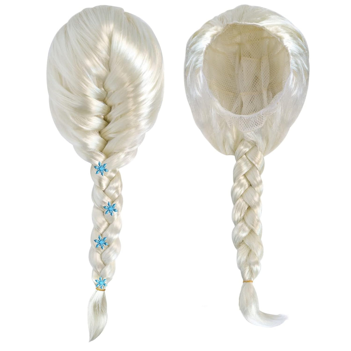 Elsa Cosplay Wig Set with Accessories - Blonde Long Braided Wig & Props