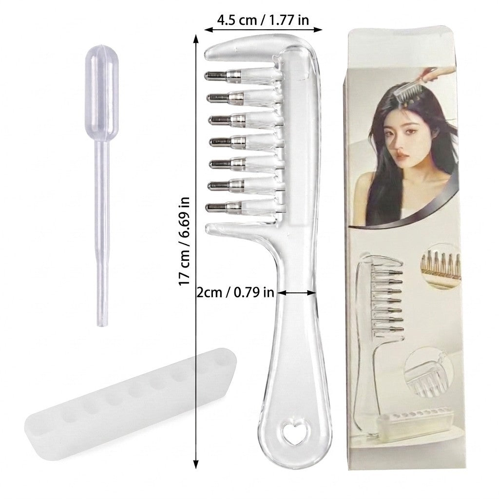 Hair Growth Scalp Oil Applicator Comb with Roller Ball Reusable Liquid Dispenser