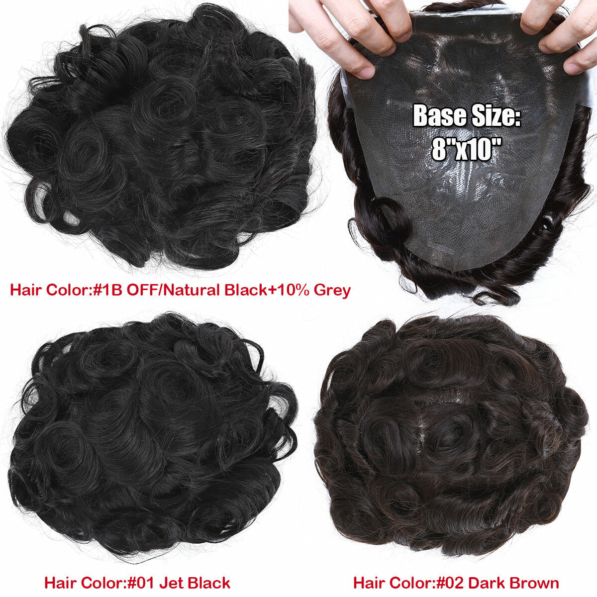 Men's Human Hair Toupee Wig Replacement System - Natural Look & Comfortable Fit
