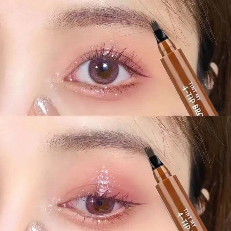 Waterproof Long-Lasting Four-Pronged Eyebrow Pencil for Natural Makeup