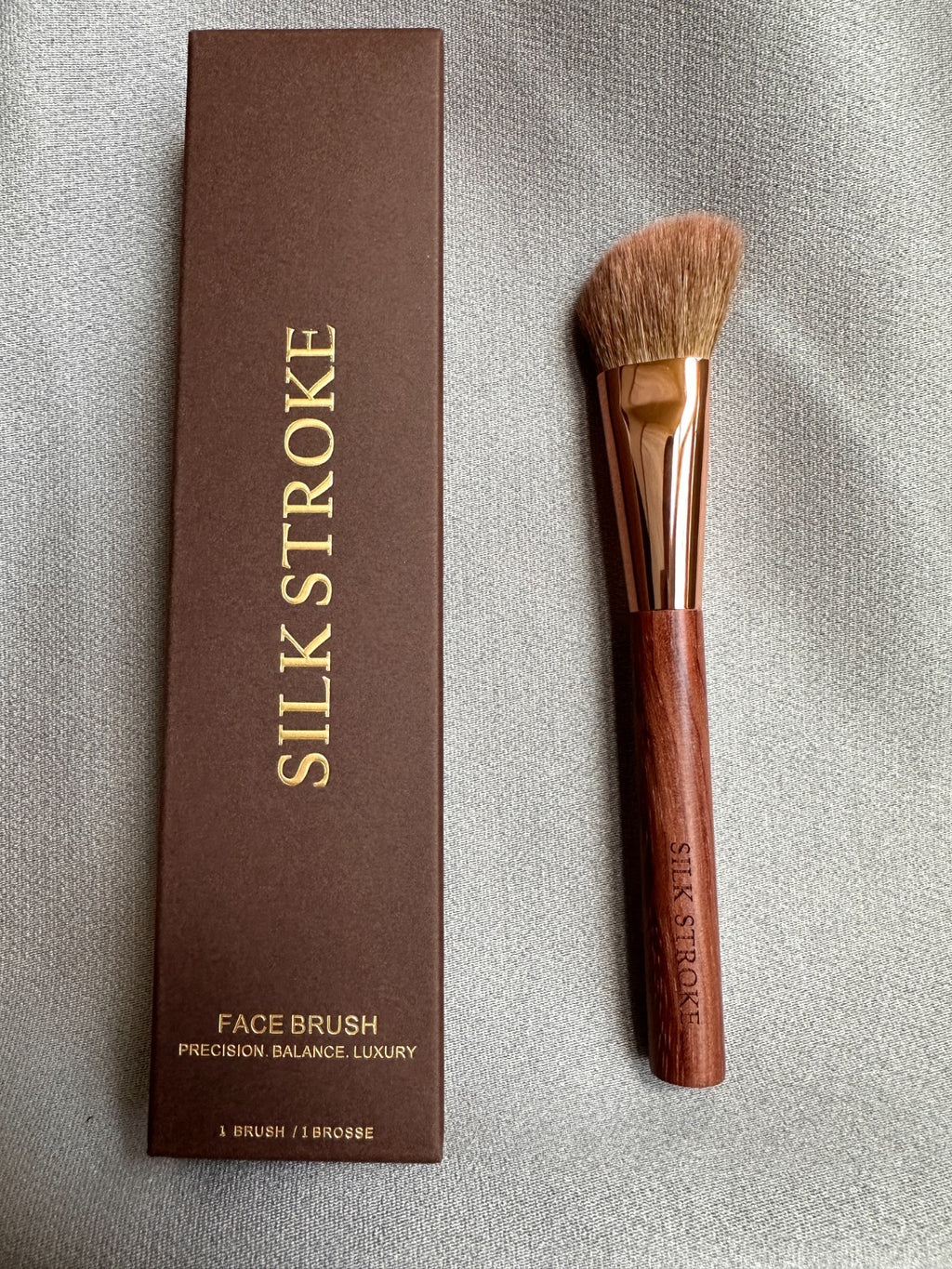 Contour Brush - Natural Goat Hair Face Brush for Blush, Bronzer & Powder