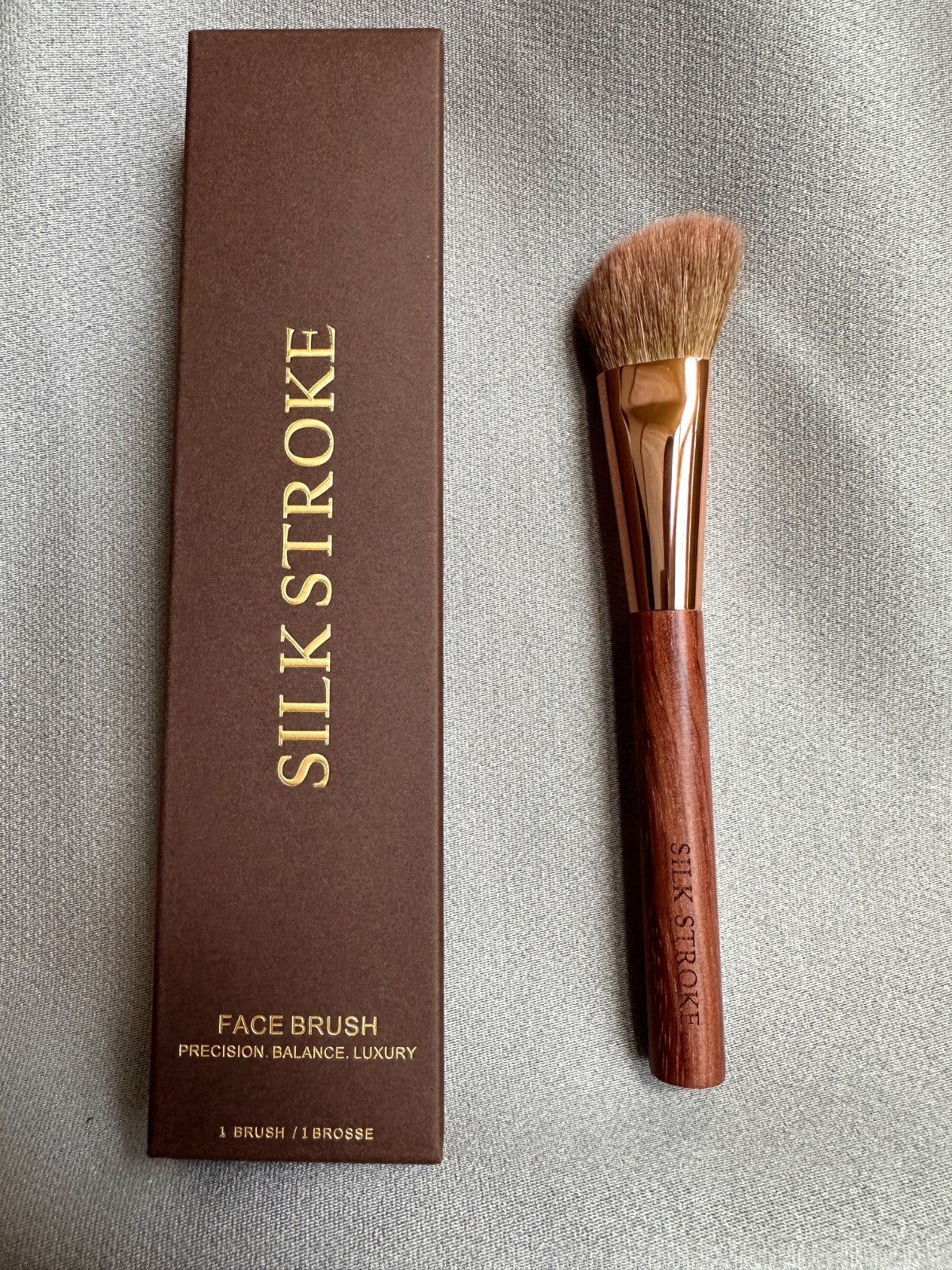 Contour Brush - Natural Goat Hair Face Brush for Blush, Bronzer & Powder