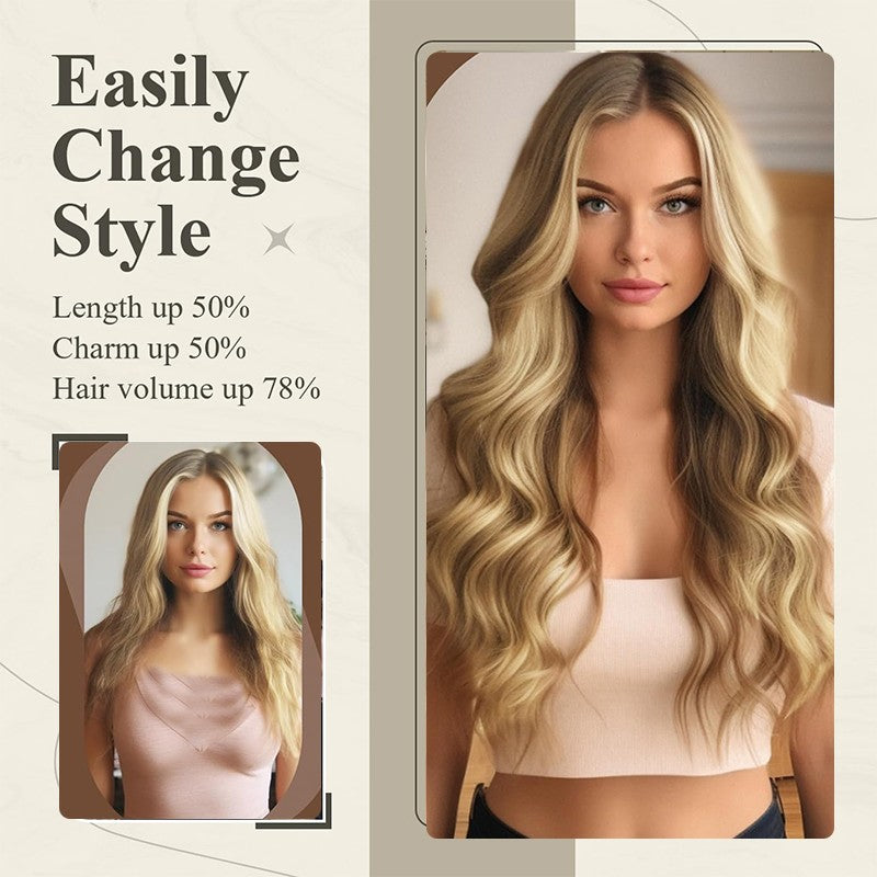 Clip-In Remy Human Hair Extensions with Invisible Wire - Thick Balayage