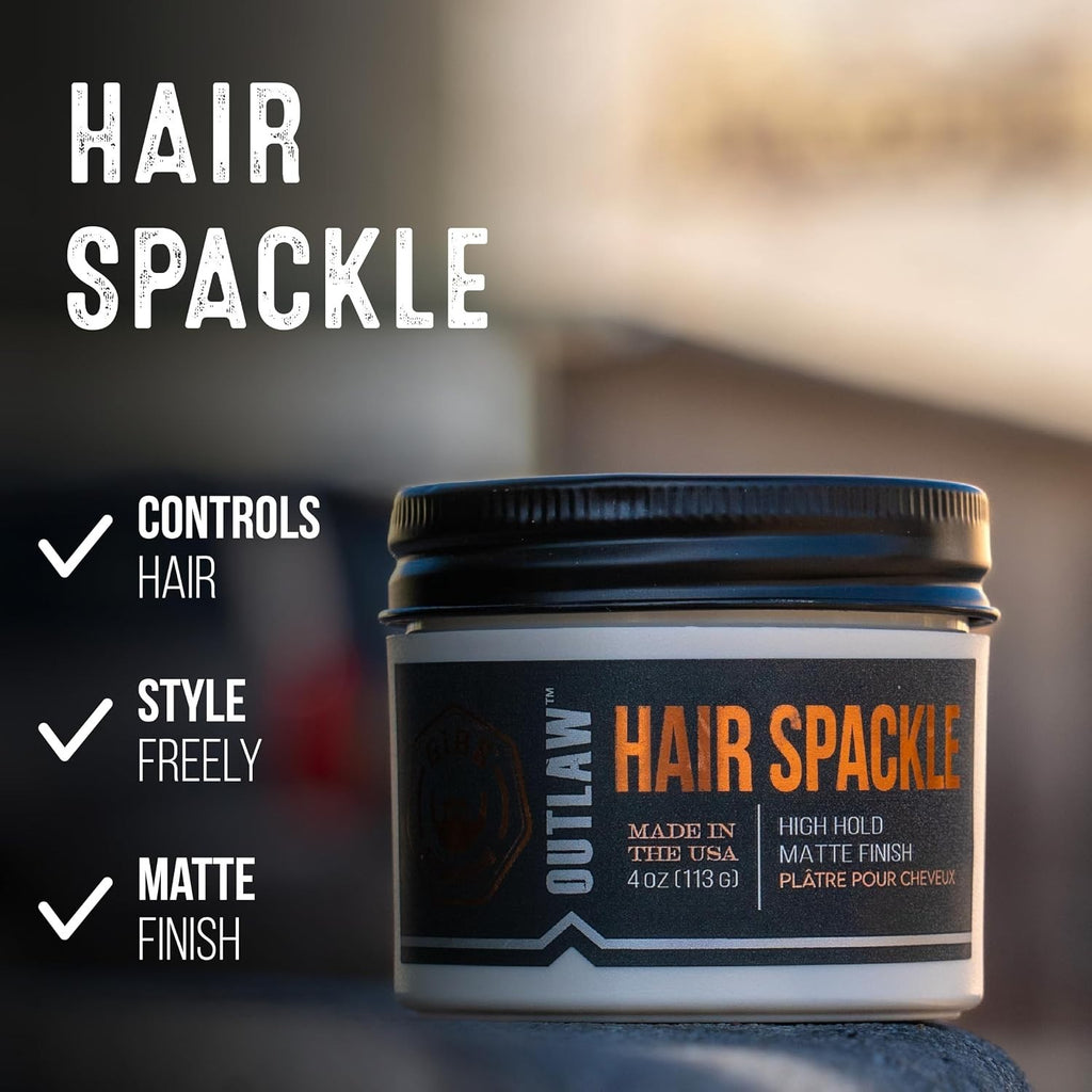 GIBS Outlaw Hair Spackle - High Hold Matte Finish 4 oz for Men