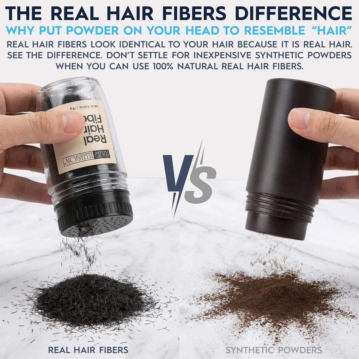 Hair Fibers Kit with Water-Resistant Spray for Thinning Hair - 18g Black