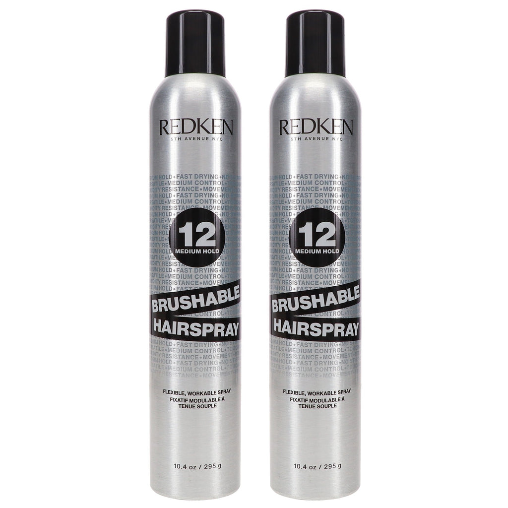 Redken Brushable Hairspray 12 - Flexible Hold & Hair Protectant 10.4 oz (2 Pack)