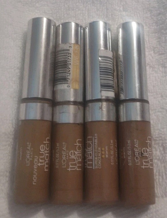 4-Pack L'Oreal True Match Super Blendable Concealer W6-7-8 Warm Medium Deep