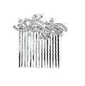 Clear Rhinestone Floral Hair Comb Bridal Wedding Accessory
