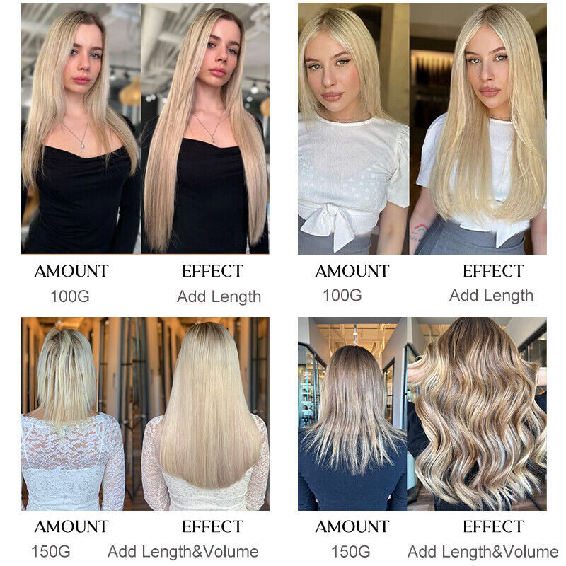 Tape-In Human Hair Extensions - Remy, Full & Natural Look, Multiple Colors & Lengths