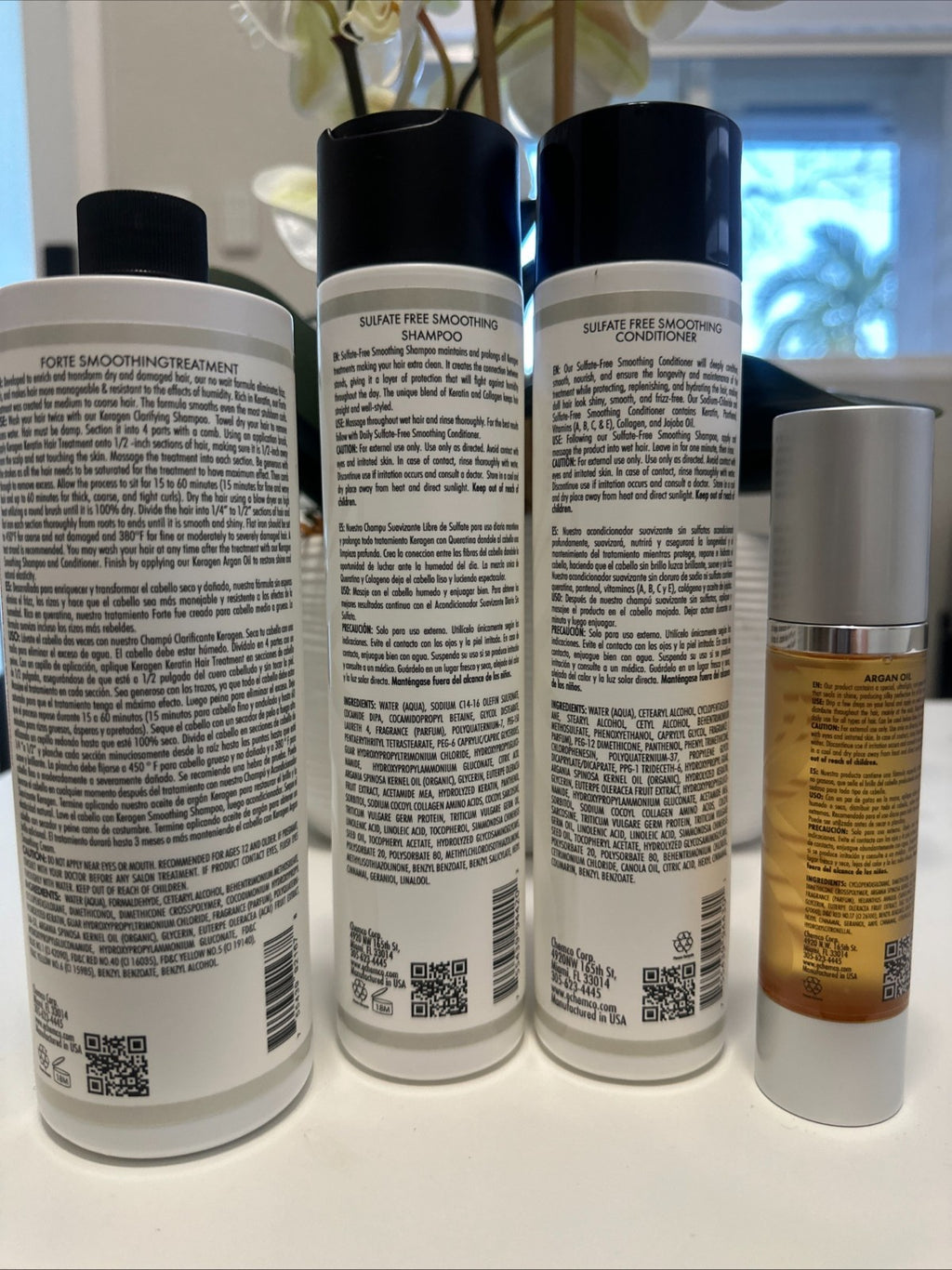 Keratin Hair Treatment Kit with Shampoo, Conditioner & Argan Oil – Salon Quality