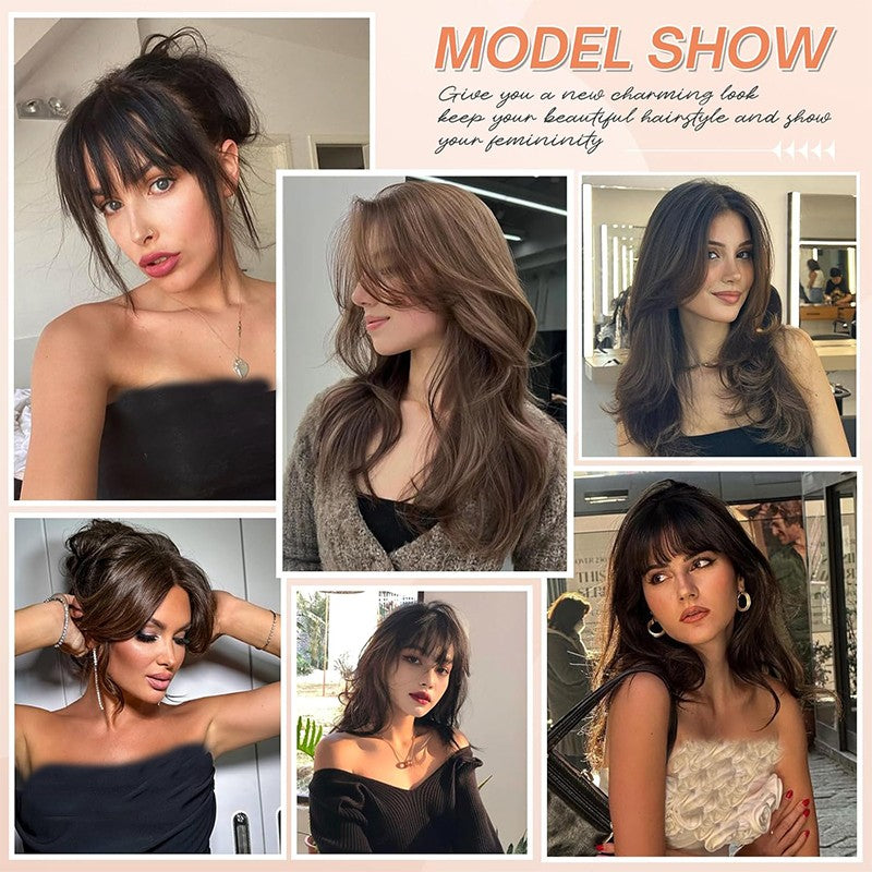 Clip-In Bangs Hair Topper for Women - Human Hair, 360° Clip-In Style