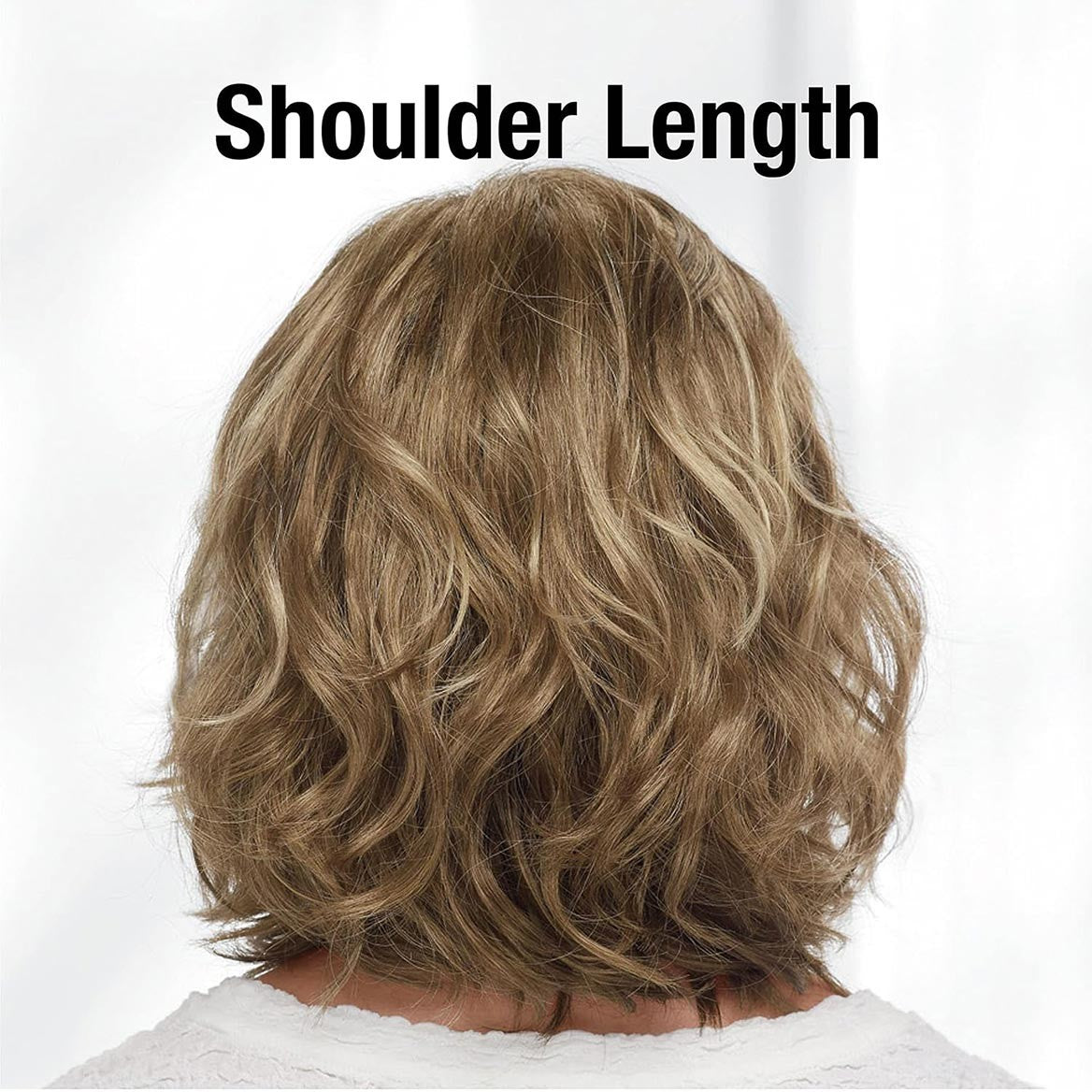 Mid-Length Synthetic Wig with Swept Bangs & Tousled Waves - Natural Look, Comfortable Fit