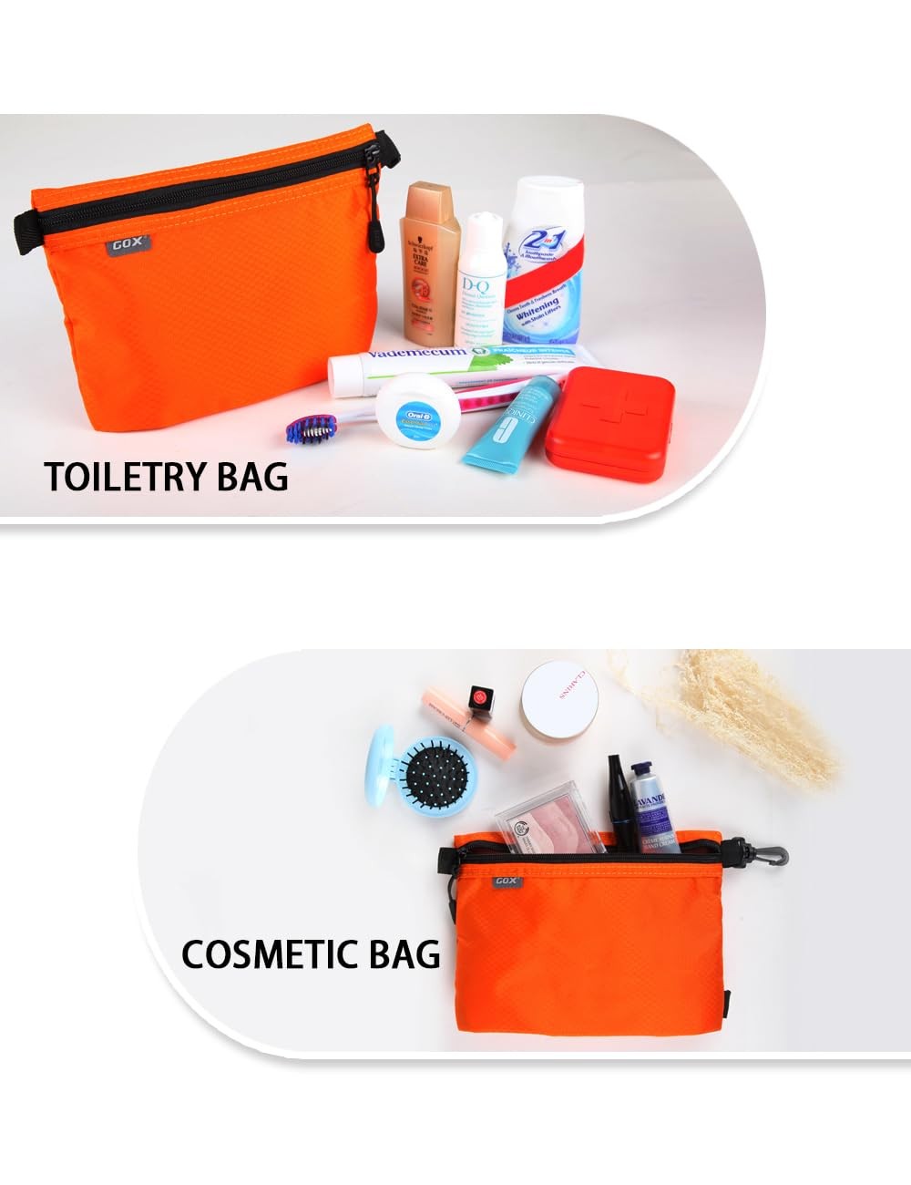 Men's Waterproof Toiletry Bag Dopp Kit Travel Pouch Orange
