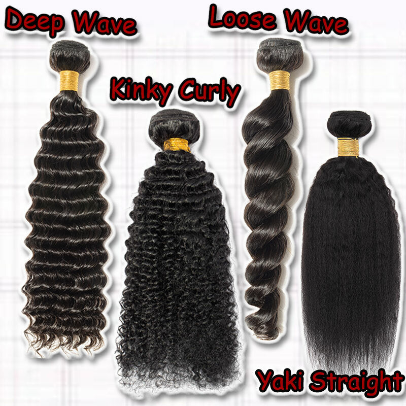 Human Hair Extensions Bundles - Virgin Loose Wave & Straight Weft Hair