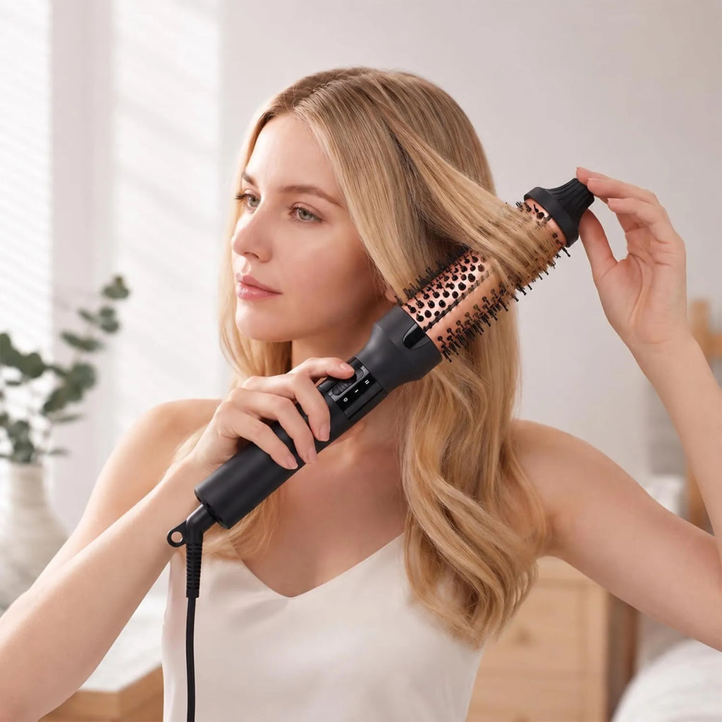 1 1/4 Inch Thermal Curling Brush Hair Styling Tool Dual Voltage for Travel