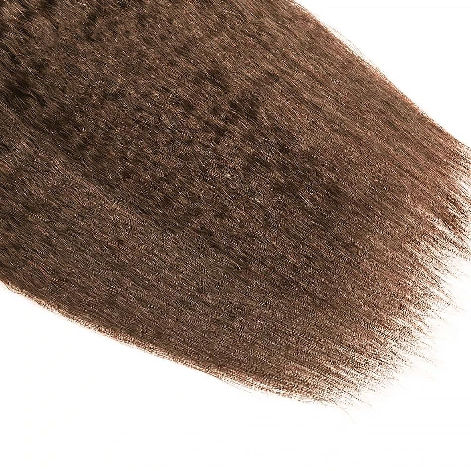 Raivide 24/26/28 Inch Color Bundle Human Hair - Kinky Straight Brown