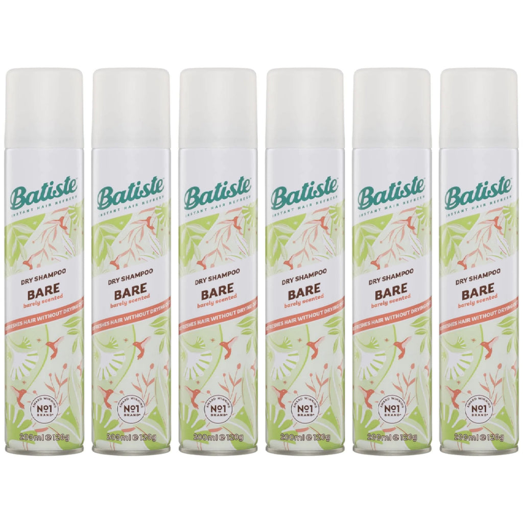 6-Pack Dry Shampoo for Hair Refresh & Volume - Bare Scent 200ml