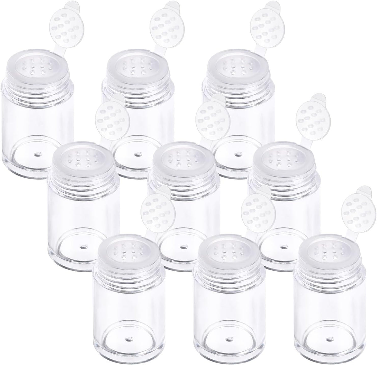 10 Pack Clear Plastic Powder Jars with Sifter Lids for Glitter & Eyeshadow