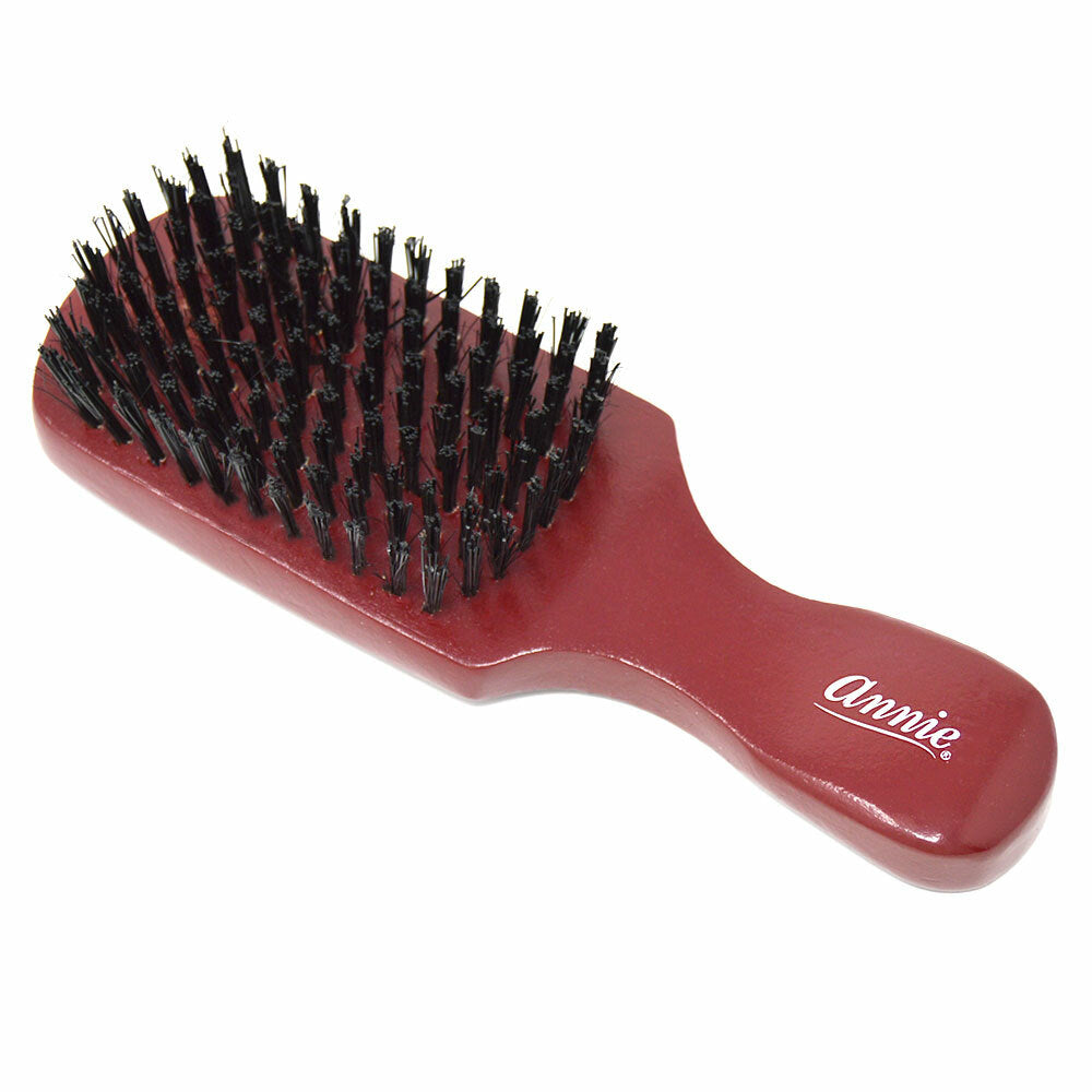 Hard Boar Bristle Wave Hair Brush with Wooden Handle - Curved Styling Tool