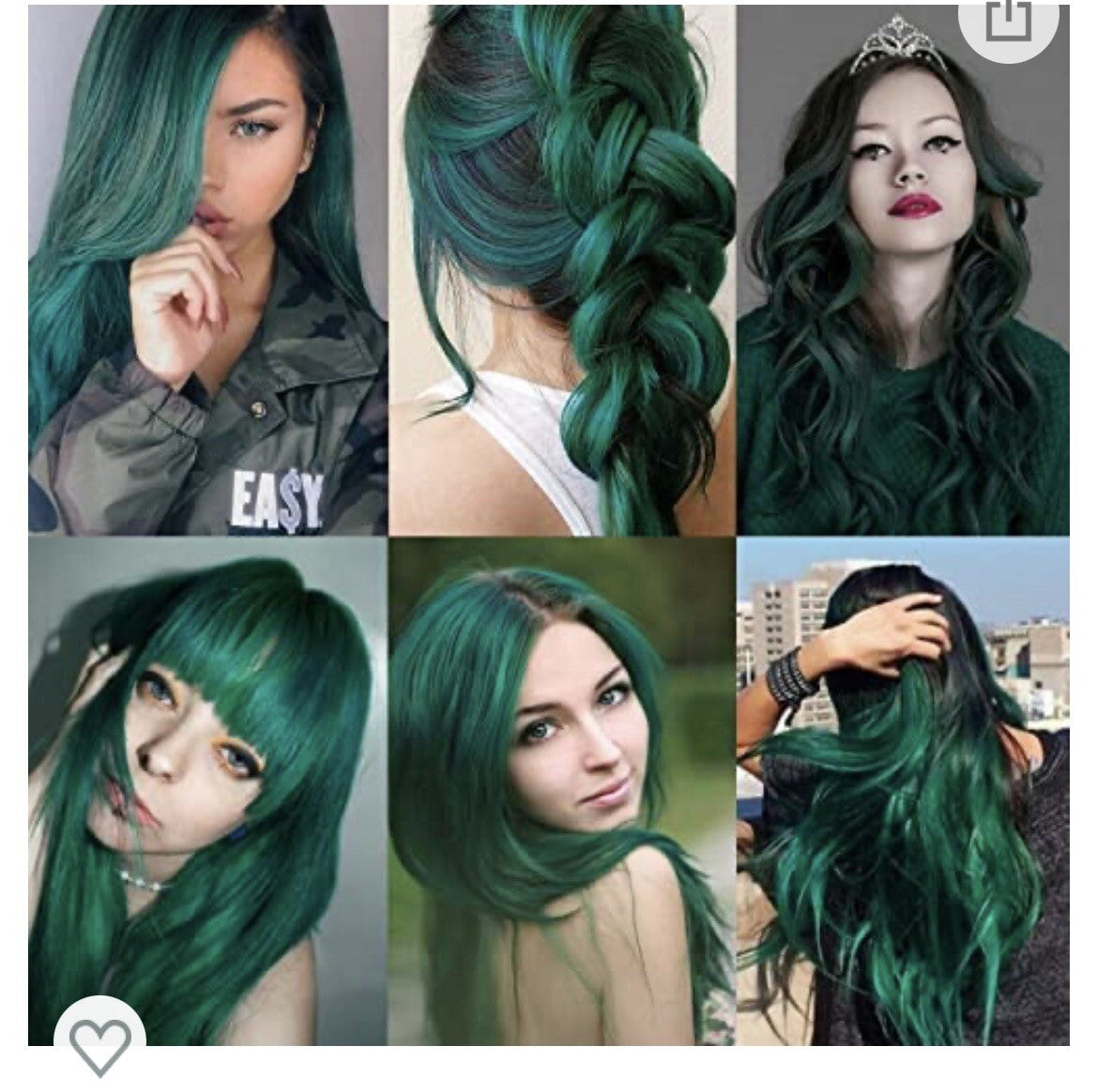 12pcs Colored Green Hair Extensions Clip-In Cosplay Party Hair Accessories