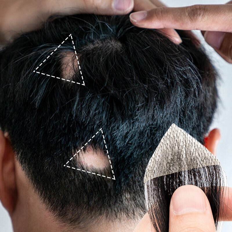 100% Remy Human Hair Mini Hairpieces for Men Temple Hairline Replacement