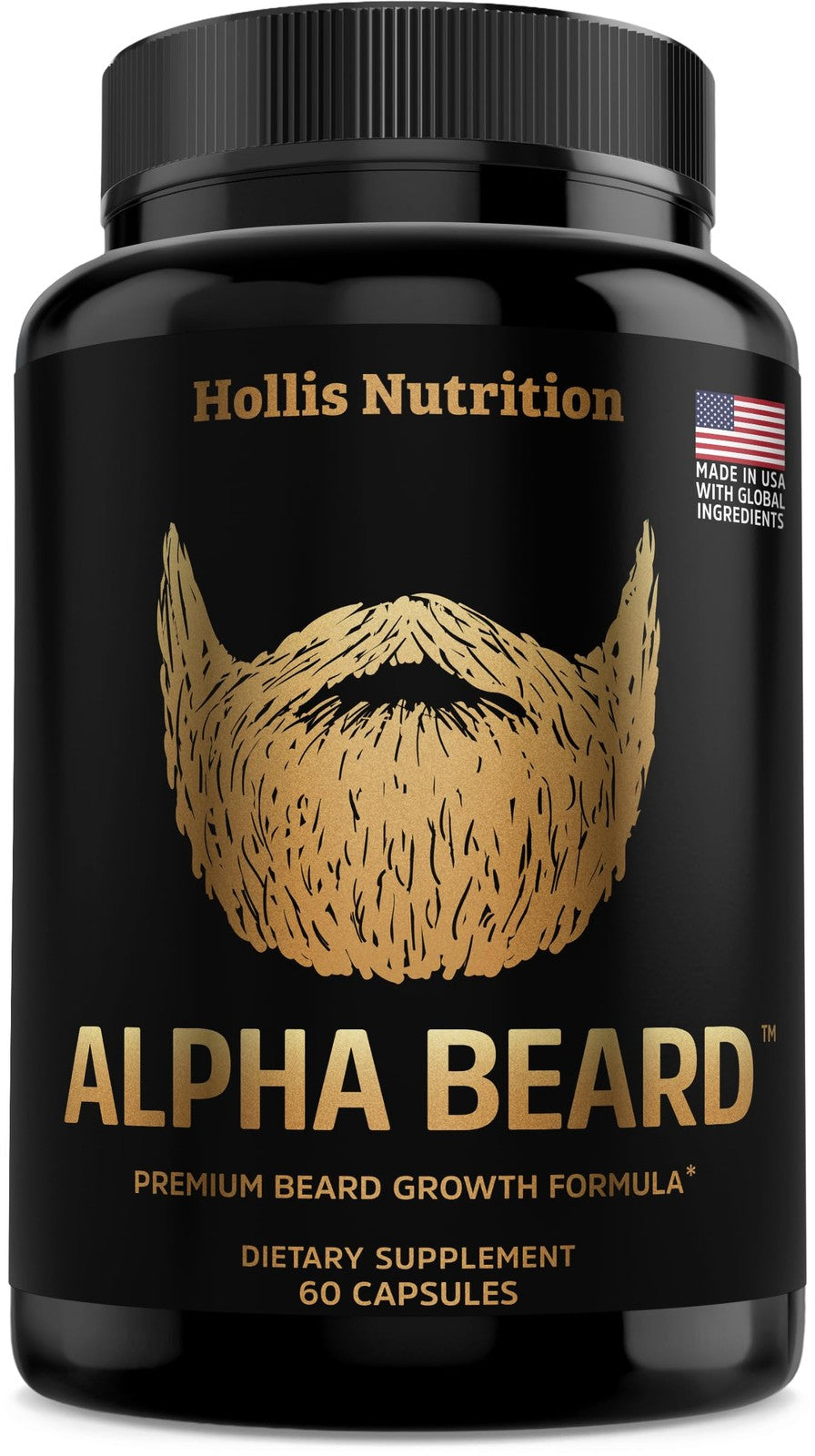 Beard Growth Vitamins with Biotin and DHT Support for Men - 60 Capsules