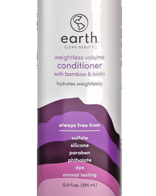 4 Pack Earth Clean Beauty Weightless Volume Conditioner with Bamboo & Biotin - 12 oz Each