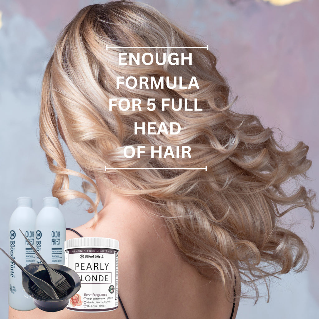 Ammonia-Free Hair Lightening Powder Kit with 30 Vol Developer - Blonde Forte