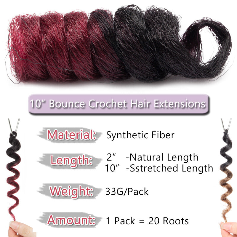 Natural Short Jamaican Bounce Crochet Hair Extensions Spring Braid