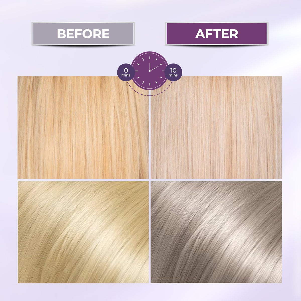 Purple Hair Mask for Blonde & Silver Hair - Neutralizes Brass & Yellow Tones, 100ml