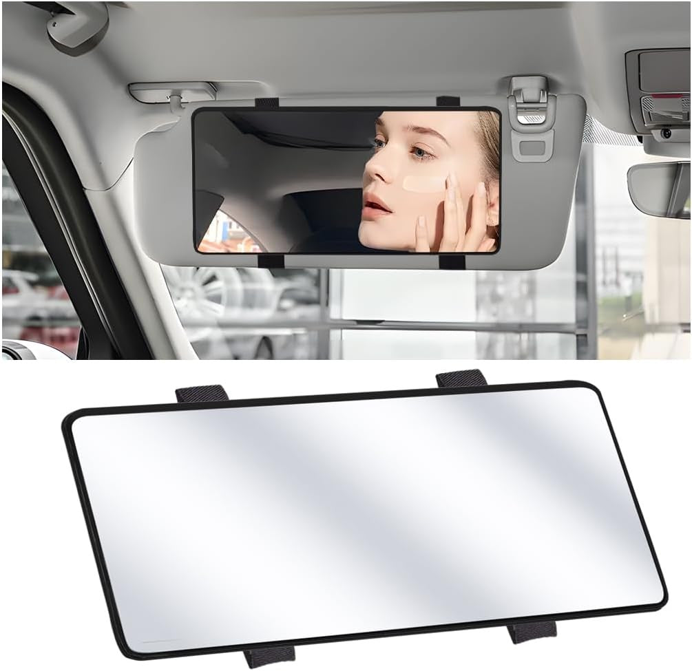 Car Sun Visor Vanity Mirror with Makeup Reflection, Easy Installation