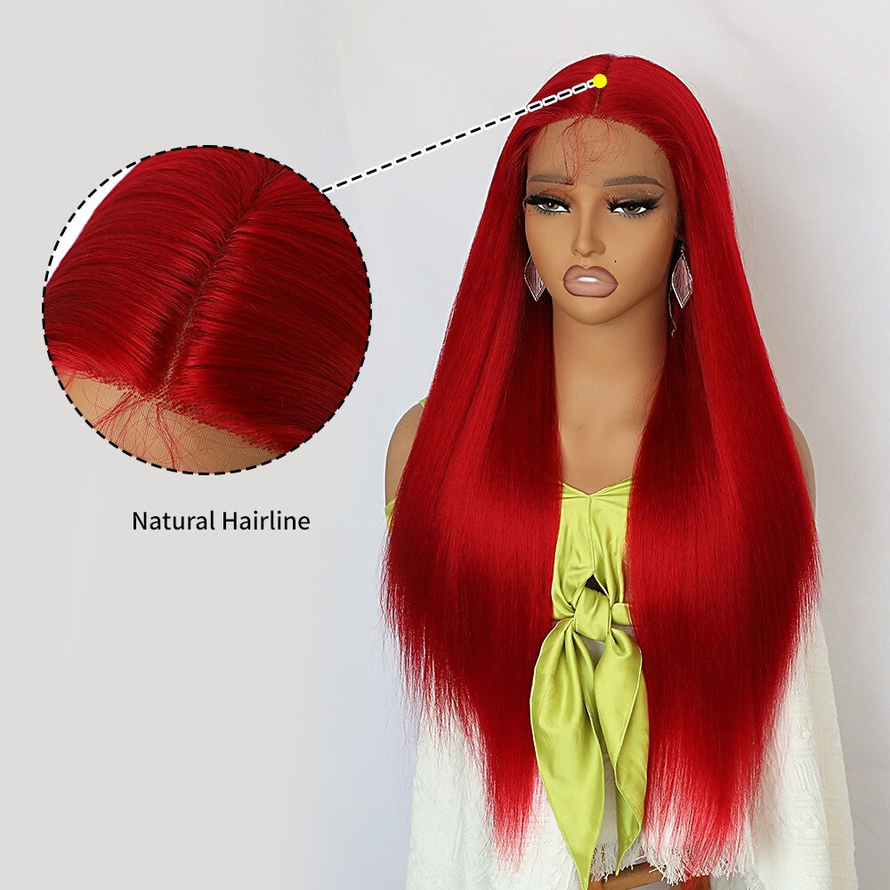 Heat Resistant Synthetic Lace Front Wigs for Women - Long Straight Style