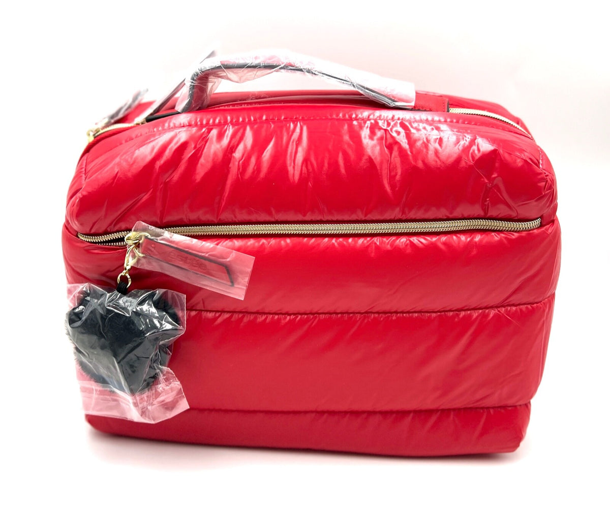 Estée Lauder Fluffy Train Case Set with 3 Small Bags - Red