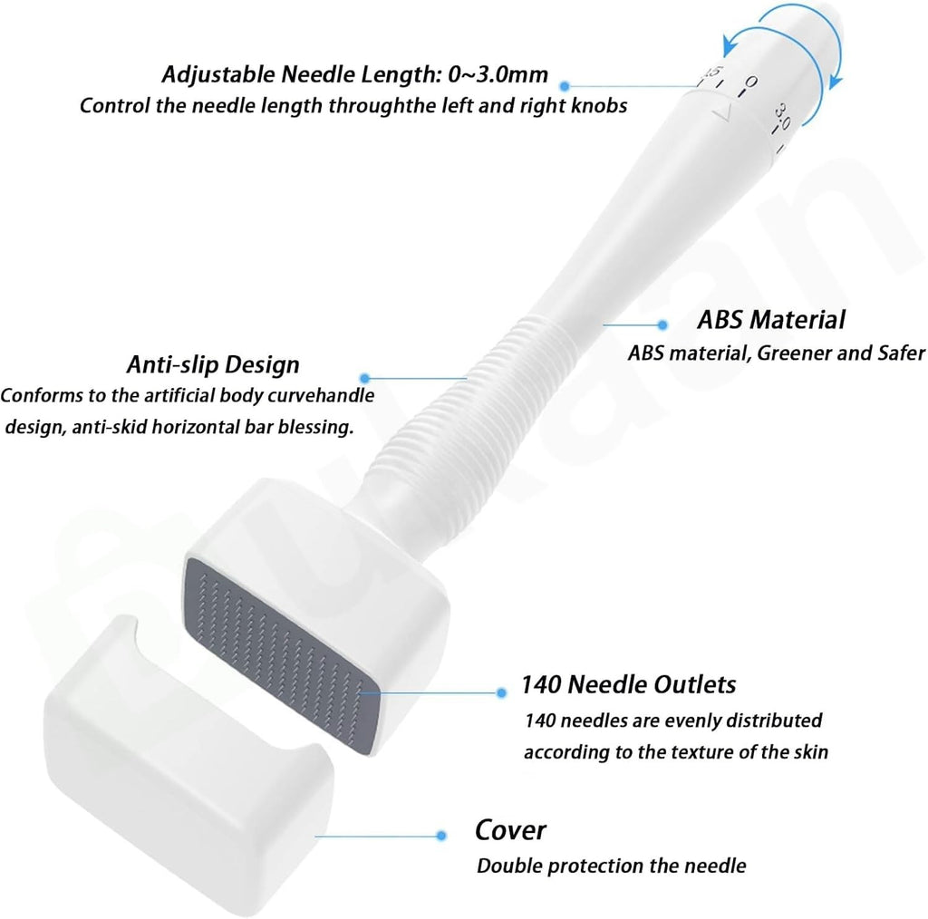 Microneedling Derma Stamp Kit for Hair & Beard Growth - Titanium 0-3mm